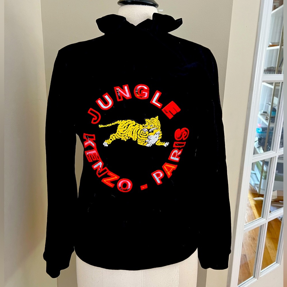 KENZO x H&M silk ruffle collar sweatshirt size small - Picture 2 of 5